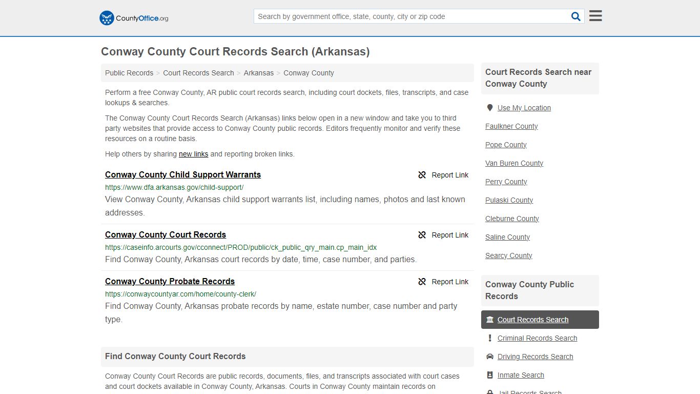 Conway County Court Records Search (Arkansas) - County Office